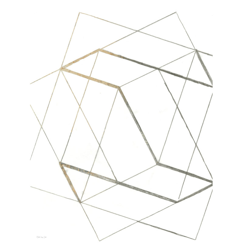 Lignes dans mon esprit 1 par Stellar Design Studio, Impression sur papier doré sans passe-partout, H 16 po x l 12 po