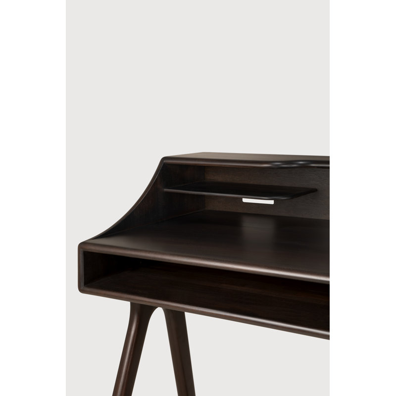 Flow desk - varnished mahogany - rose brown - 2 drawers - rectangular, Rose Brown