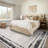Commercial Grade Modern Rugs 10x13 Oversized Washable Rugs with Rubber Backing, Contemporary Minimalist Floor Carpet, Indoor Foldable Printed Mat-938207377