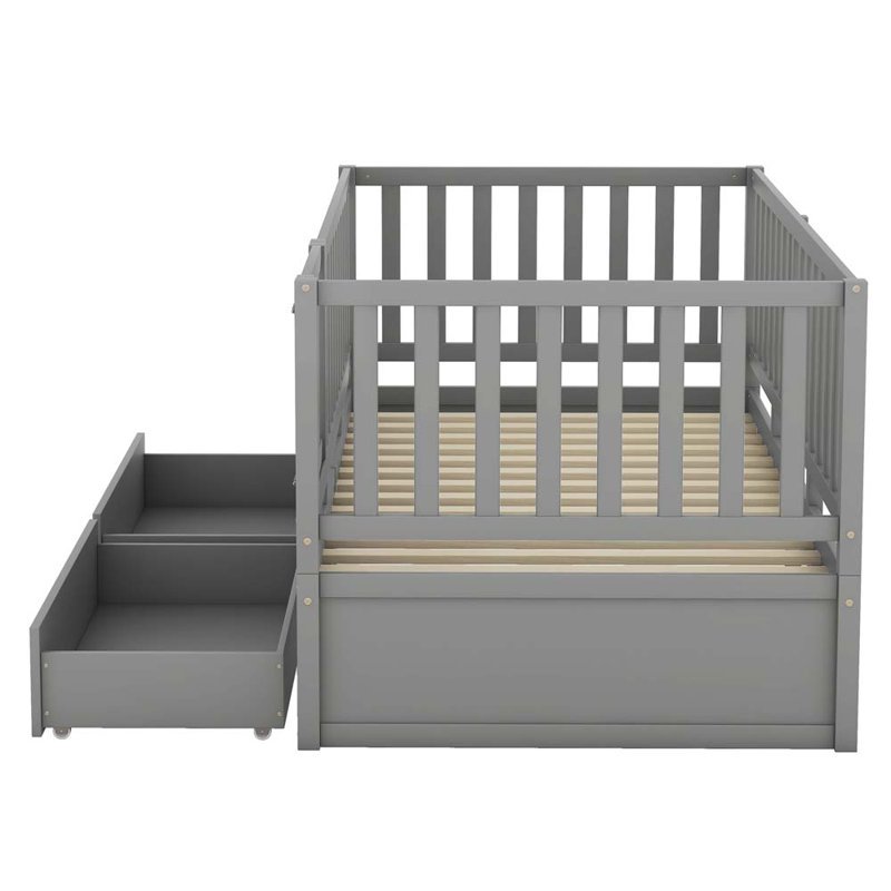 Solid Wood Daybed, Gray, Twin