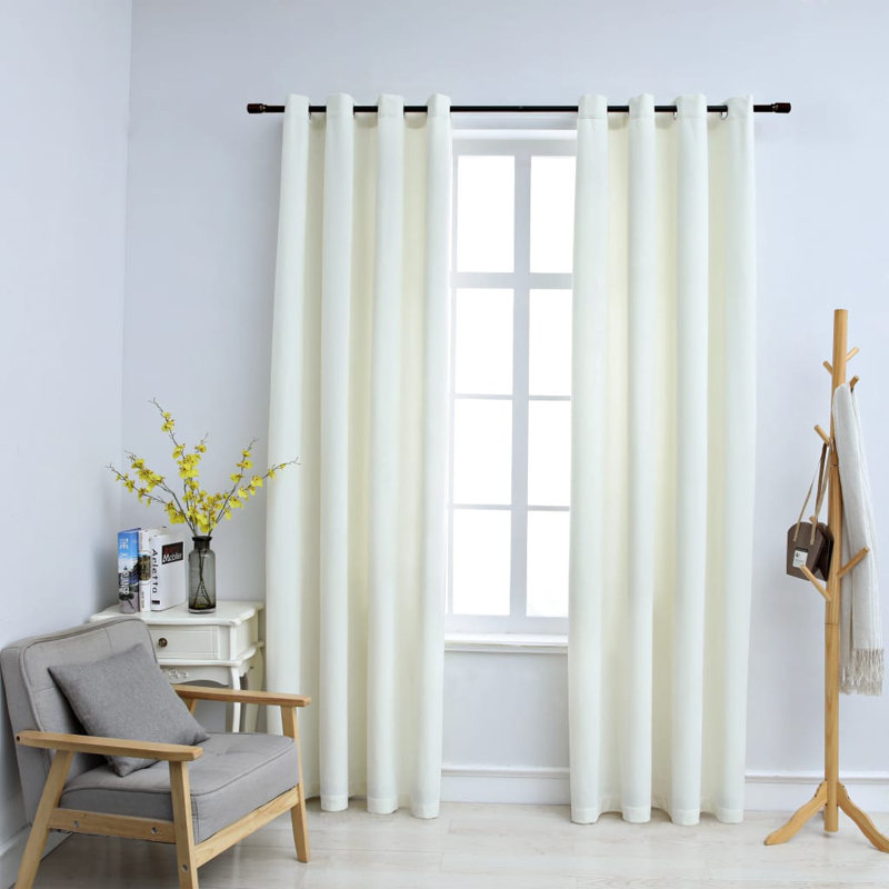 Laurine Blackout Curtain Pair, Width 140 x Drop 245cm, Cream