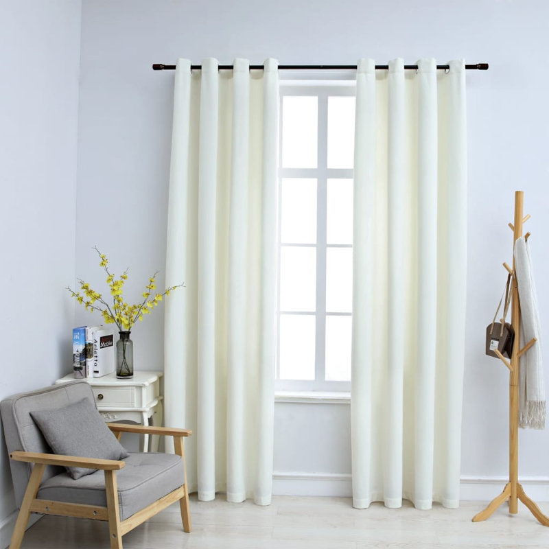 Laurine Blackout Curtain, Width 140 x Drop 175cm, Cream