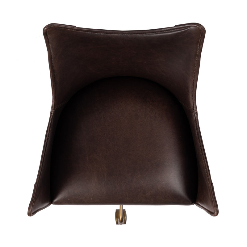 Truman Leather Swivel Office Chair, Conroe Cigar