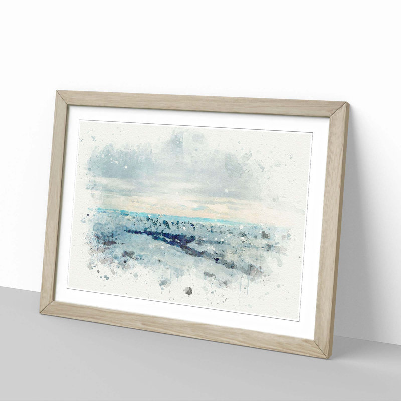 Mountains of Dushanbe in Tajikistan in Abstract - Picture Frame Graphic Art Print, 36cm H x 48cm W x 2cm D, Oak Framed