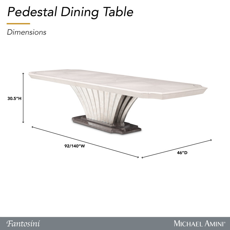 Fantosini Pedestal Dining Table - Silver Mist