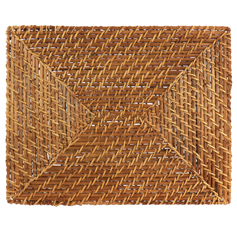 16" Brown Rattan Woven Rectangular Placemat