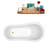 61" Streamline Clawfoot Soaking Acrylic Bathtub With Drain, Clawfeet, and Bamboo Tray-90753817-51346616