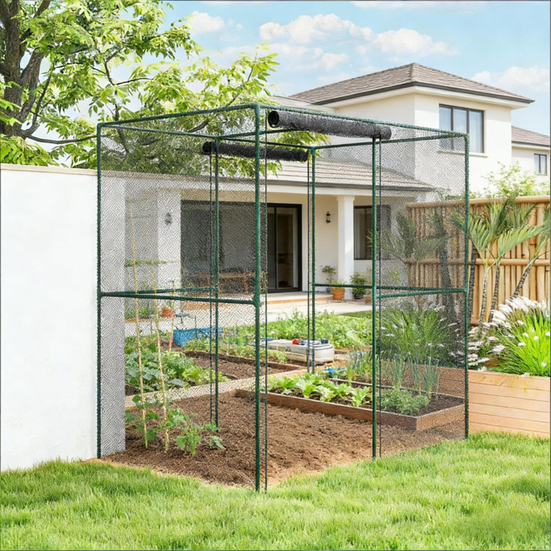 Abri de tente de camping en acier durable, protecteur de cage de jardin spacieux