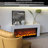 Modern and simple rock panel fireplace TV cabinet with electronic simulated flames-1456356377