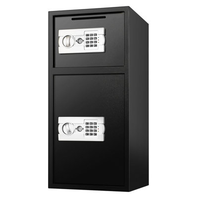 Large Double Door Security Safe Box with Digital Keypad Lock - Heavy Duty Steel Drop Slot Safe for Home Office