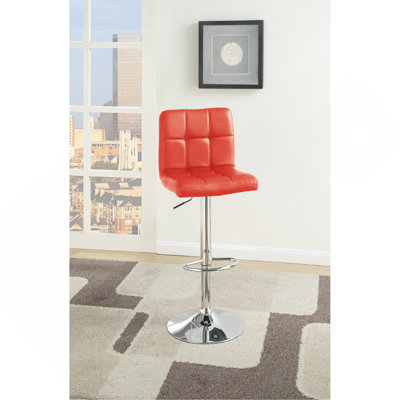 Tabouret de bar en rouge, chrome