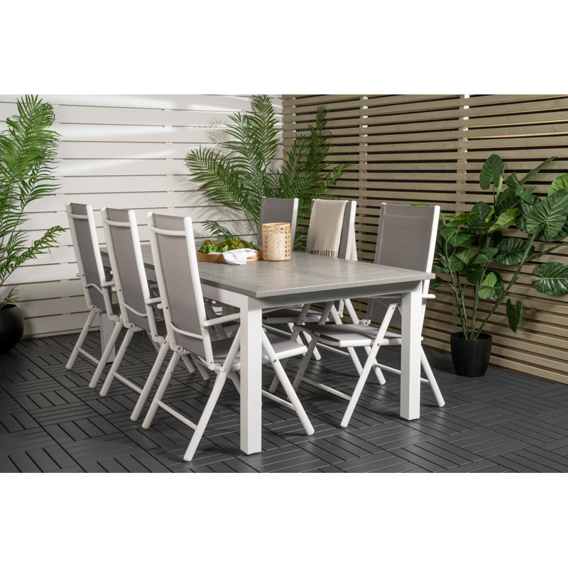 Jayesh 6 - Person Patio Dining Set with Extendable Rectangular Table
