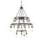 Lustre en roue de chariot unique 35-light Wuest