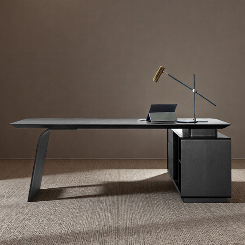 Bureau de rangement, bureau d'écriture, bureau d'angle, H 29,92 po x l 78,74 po x P 31,5 po, Noir