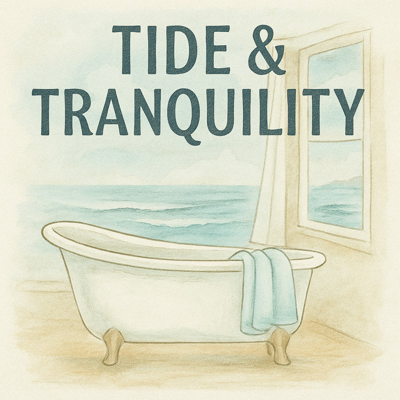 Marée et tranquillité - art mural sur toile de salle de bain bord de mer, H 30 po x l 30 po