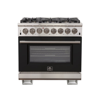 Capriasca 36" 5.32 cu. ft. Freestanding Duel Fuel Range