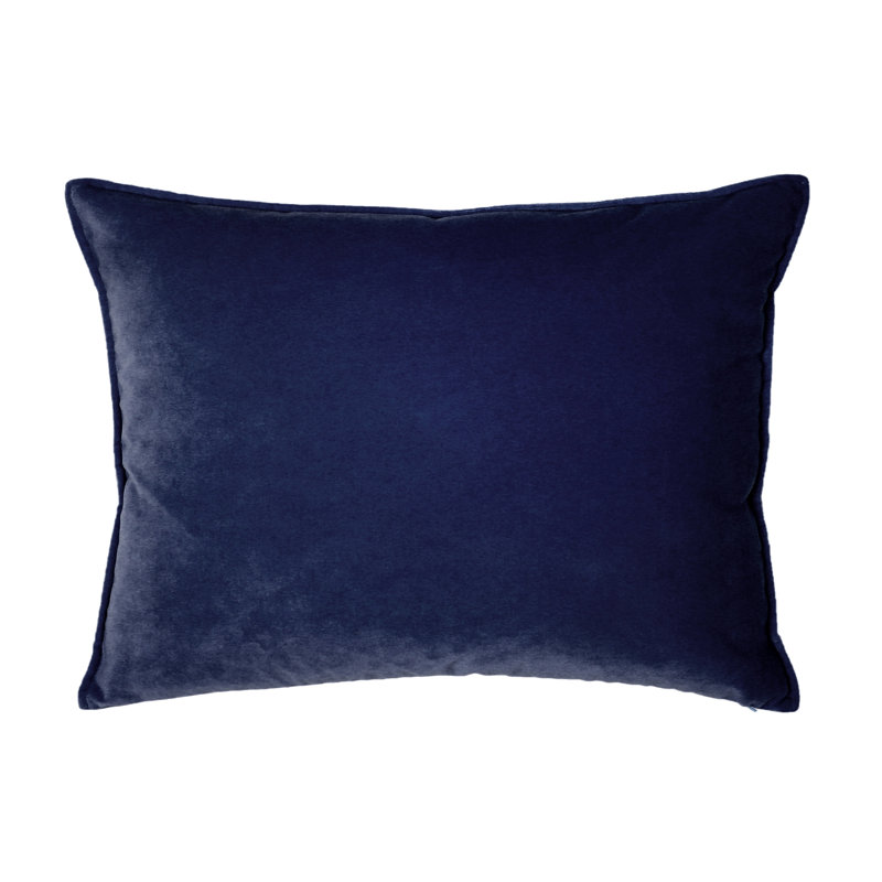 Franklin Washable Velvet Square Pillow Cover & Insert , Lapis, 16"H x 30"W