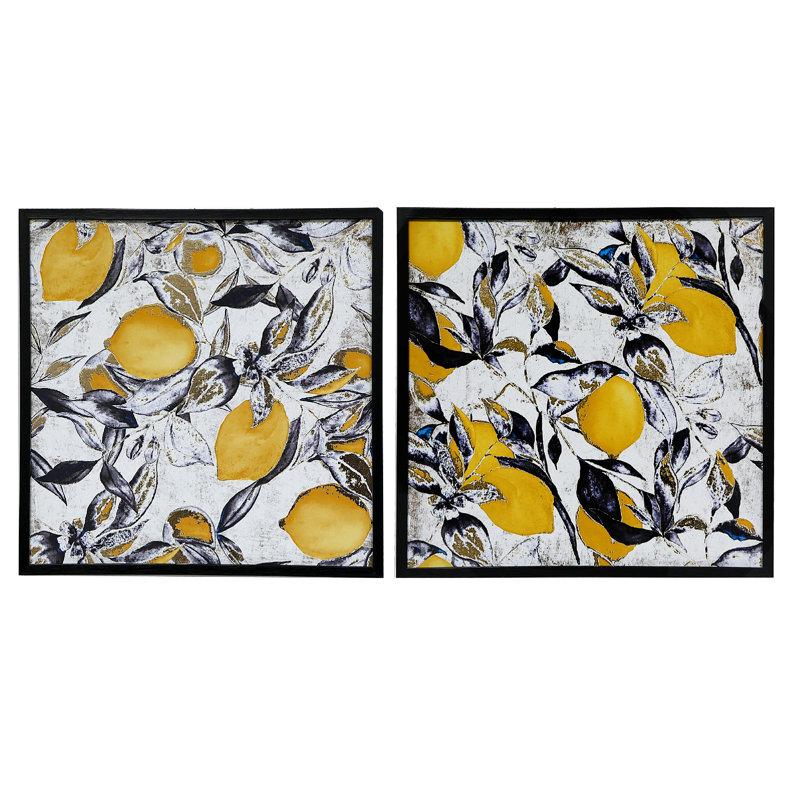 iH casadécor " Lemon Leaves " 2 - Pieces (Set of 2)