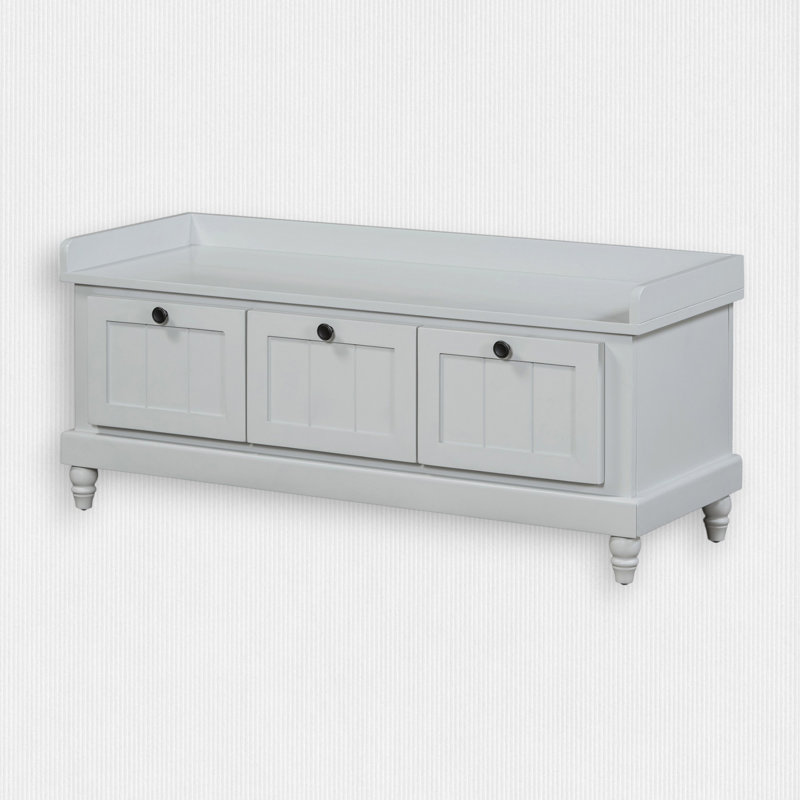 Humdan Fabric Upholstered Storage Bench, Light Gray