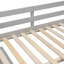 Lit mezzanine double avec bureau d'écriture rétractable et 3 tiroirs, lit mezzanine en bois avec escalier de rangement et tablettes-118007830