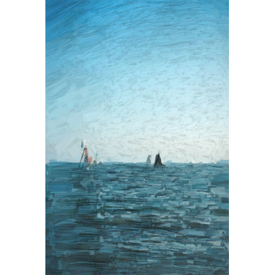 Water In Blues - Wrapped Canvas Painting