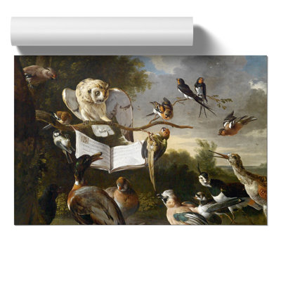 Owl Surrounded by Birds by Melchior dHondecoeter - Frameless Print