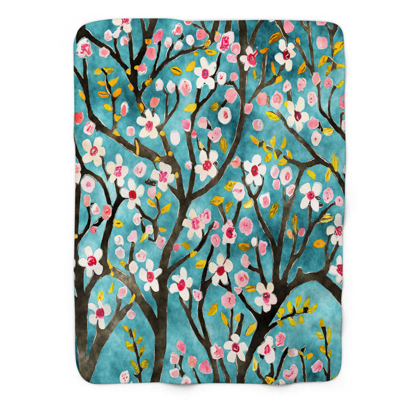 Jeté Blossom Burst Haven - 1 pièce Sherpa, L 50 po x L 60 po