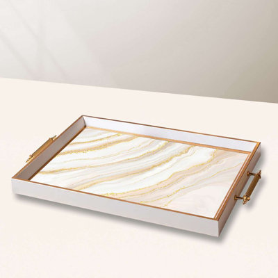 Élégant plateau de service en verre 19,7 x 11,4 x 1,4 pouces | 100% verre de haute qualité | Parfait pour recevoir et servir | Conception élégante et fonctionnelle pour la maison et les fêtes | Durable et facile à nettoyer