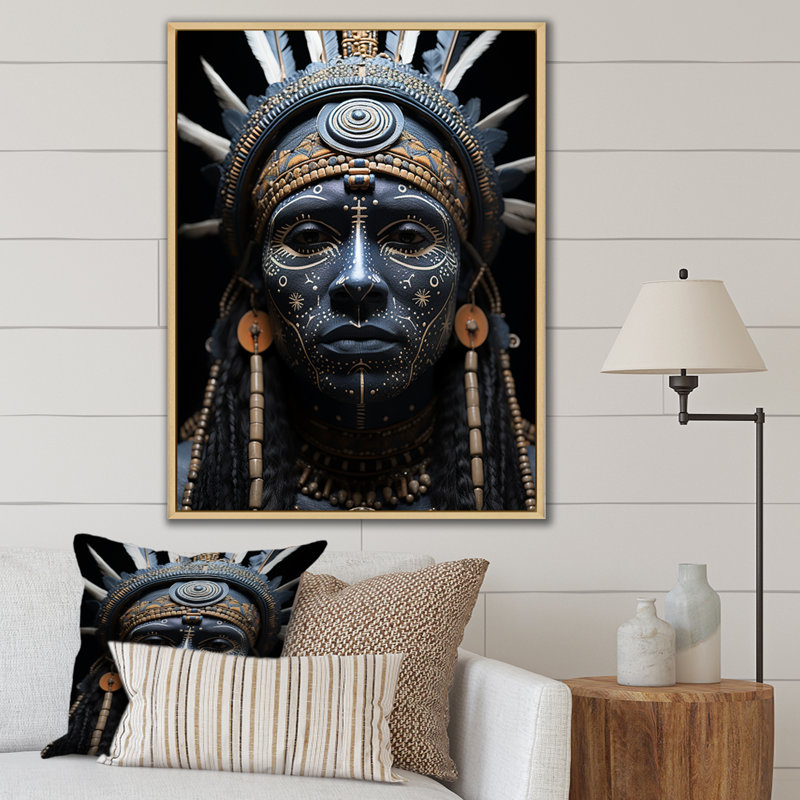 Native Tribal Markings - Impression, H 20 po x l 12 po x P 1 po, Cadre naturel flottant