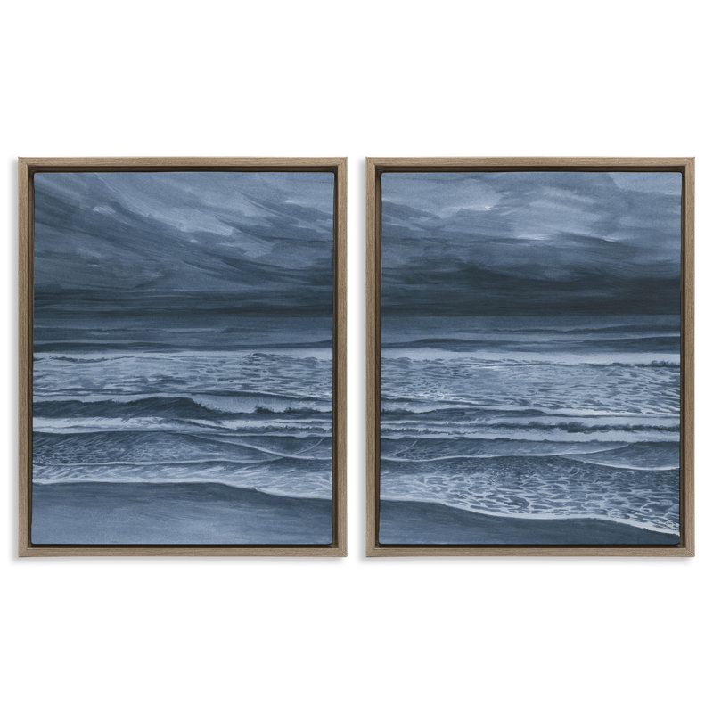 Ensemble de cadre flottant 2 pièces Dramatic Sea Dark Storm, design par Grace Popp, H 31 po x l 25 po