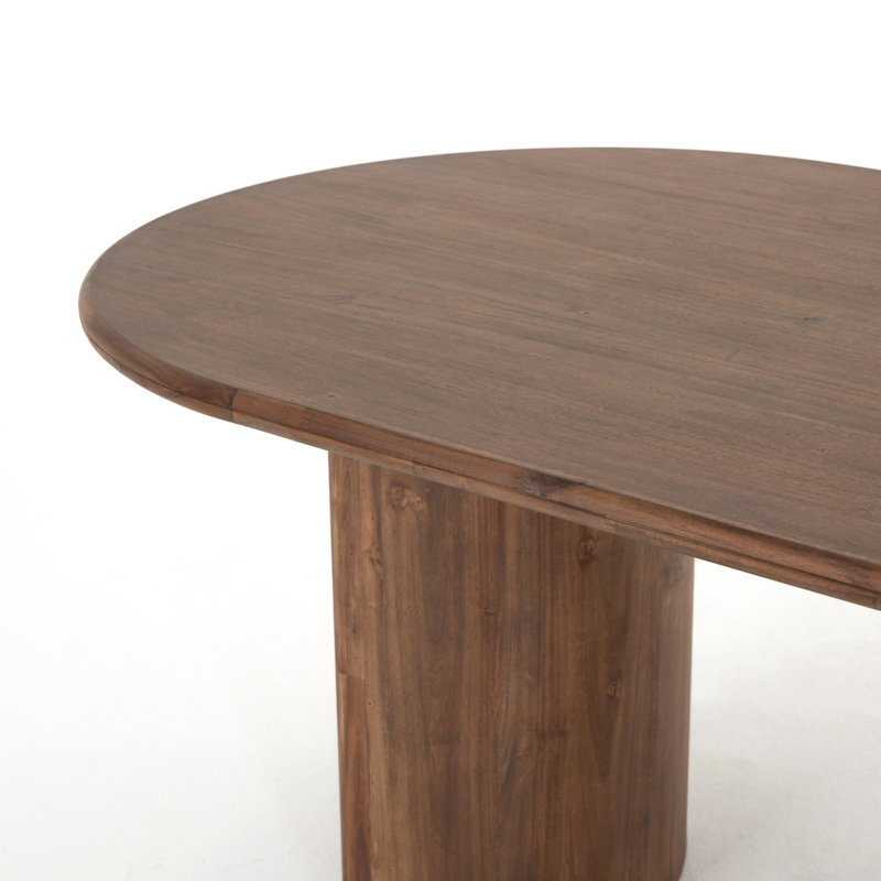 Paden Oval Dining Table, Seasoned Brown Acacia, 30" H x 94" W x 42" D