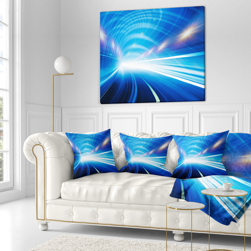  Coussin abstrait à mouvement rapide, 16 po x 1 po, Coussin décoratif