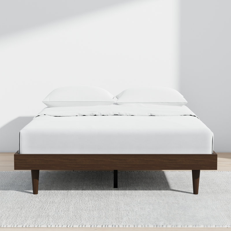 Wojcik Modern Wooden Bed Frame, Full, Brown
