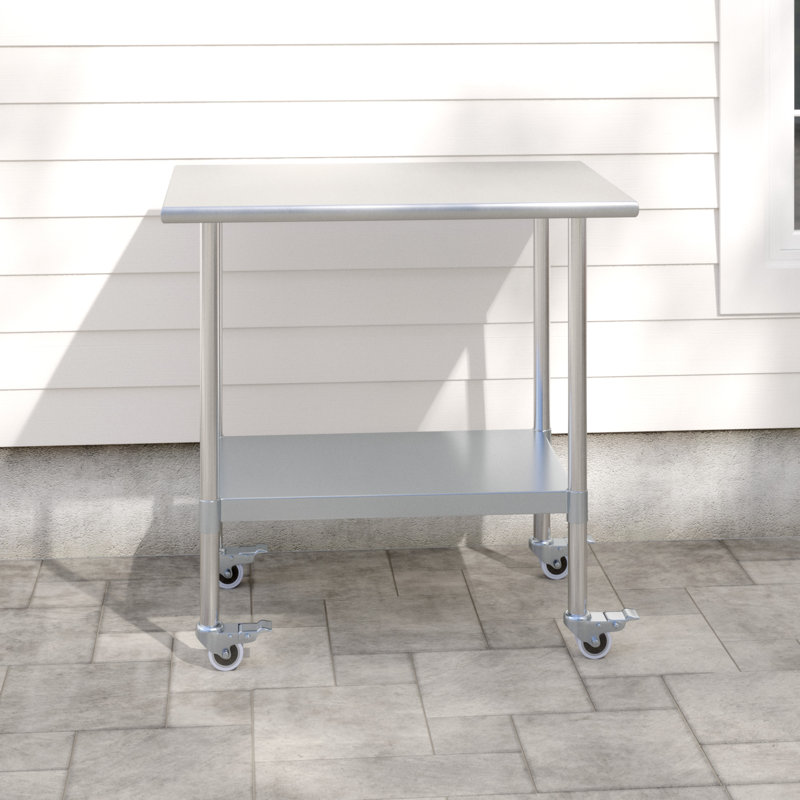 Établi à plateau en acier inoxydable Verndale, H 35 po x l 72 po x P 24 po