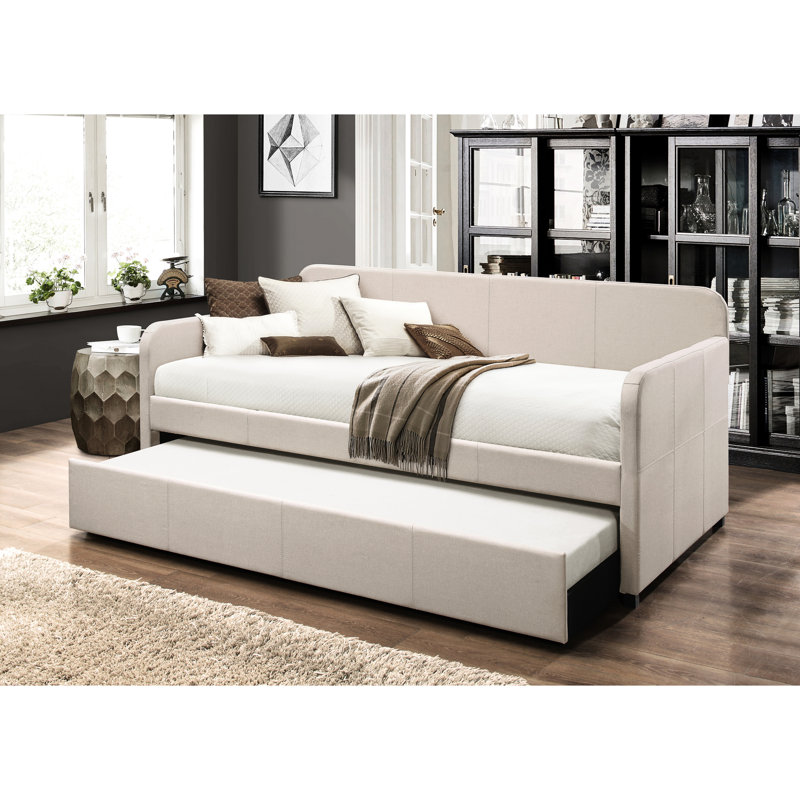 Lit de jour en tissu Fog avec gigogne commode