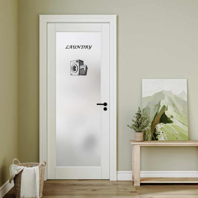 Laundry Door Solid Manufactured Wood Glass Standard Door Without Hardware Kit, 32" x 80"