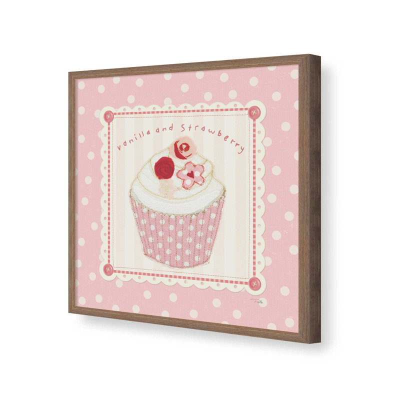 «Lil Cupcakes Pink I» par Pela Studio, reproduction d'art, 20 W x 20 H, Brown, Framed Print