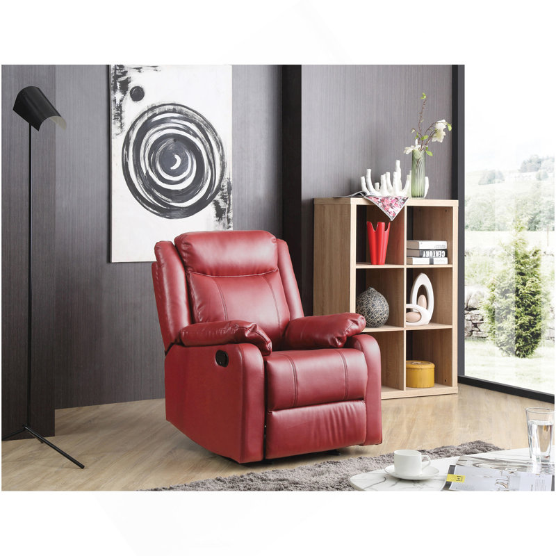 Élégant fauteuil inclinable rembourré rouge pour plus de confort, Red