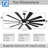 72 Inch Massive Windmill Ceiling Fan with Light, 12-Blade Industrial Fan, High CFM Powerful Airflow, Quiet DC Motor, Remote Control, 6-Speed Reversible, Dimmable 3CCT LED with Memory Function-839204999-839205001-839205002