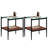 Set of 2 Rectangle End Table, Tempered Glass Tabletop with MDF layer, Glass-106645771-106645774