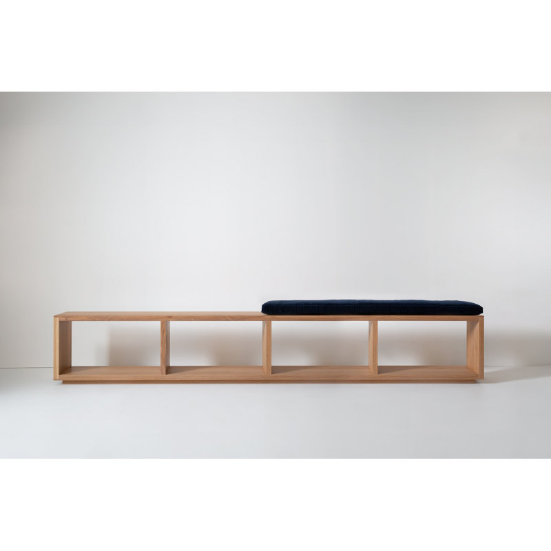 Cube + Void Solid Wood Storage Bench, 19.5" H x 122" W x 13" D
