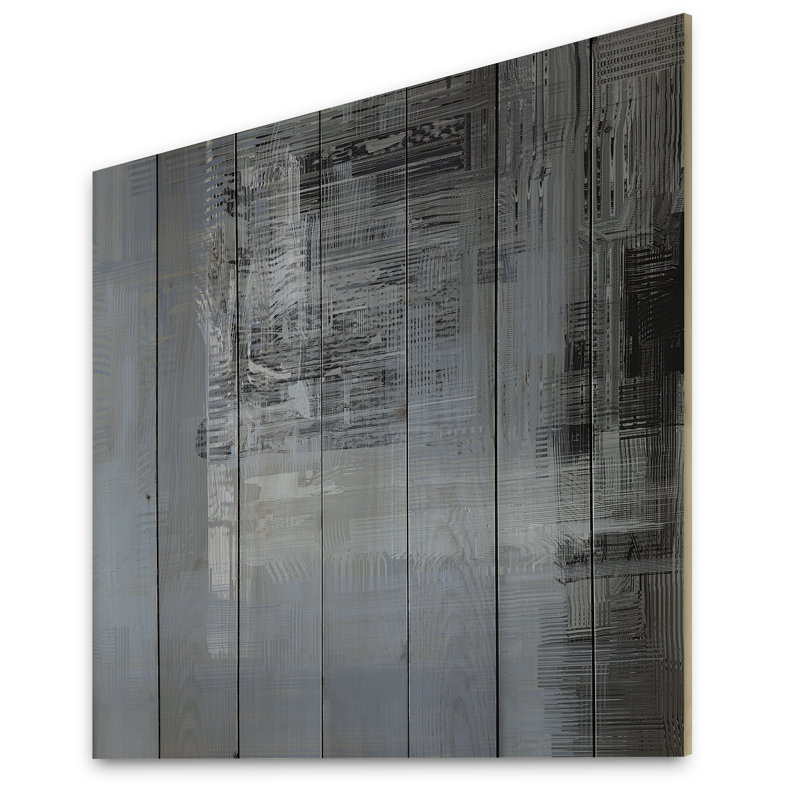 Art gelé bleu et noir - Peinture sur bois sans cadre, H 36 po x l 36 po x P 1 po