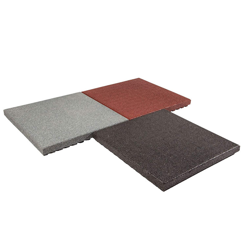 24'' L x 24'' W x 2.5'' Thick Rubber Playground Tiles, Black