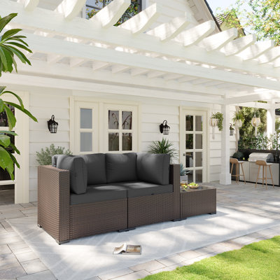 Patio Safo pour 3 personnes avec coussins