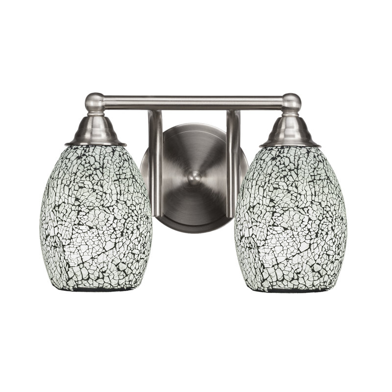 Michell 2-Light Bath Bar, Black, Brushed Nickel