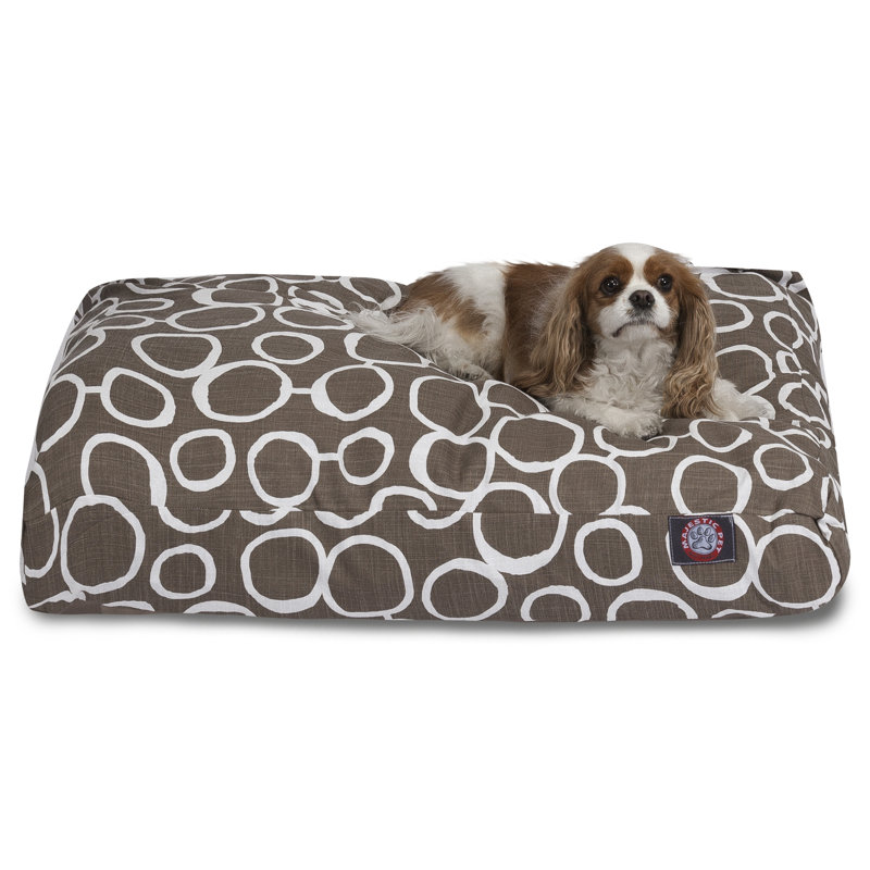 Geometric Orthopedic Cotton Pet Bed, Mocha, Small (20" W x 27" D x 4" H);