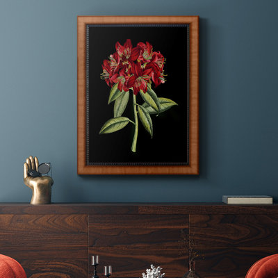 Fleurs cramoisies sur toile de qualité supérieure noire (A) II - prête à être accrochée