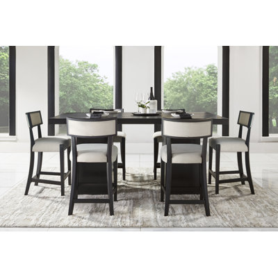 Calab 6 - Person Solid Wood Solid Wood Top Double Pedestal Dining Set