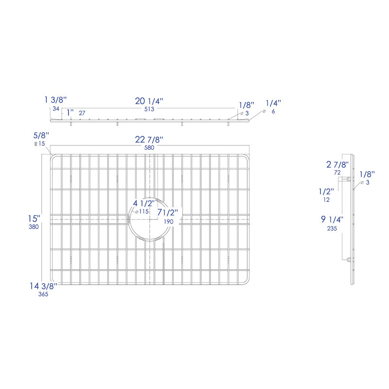 Grille d'évier 23 po x 15 po