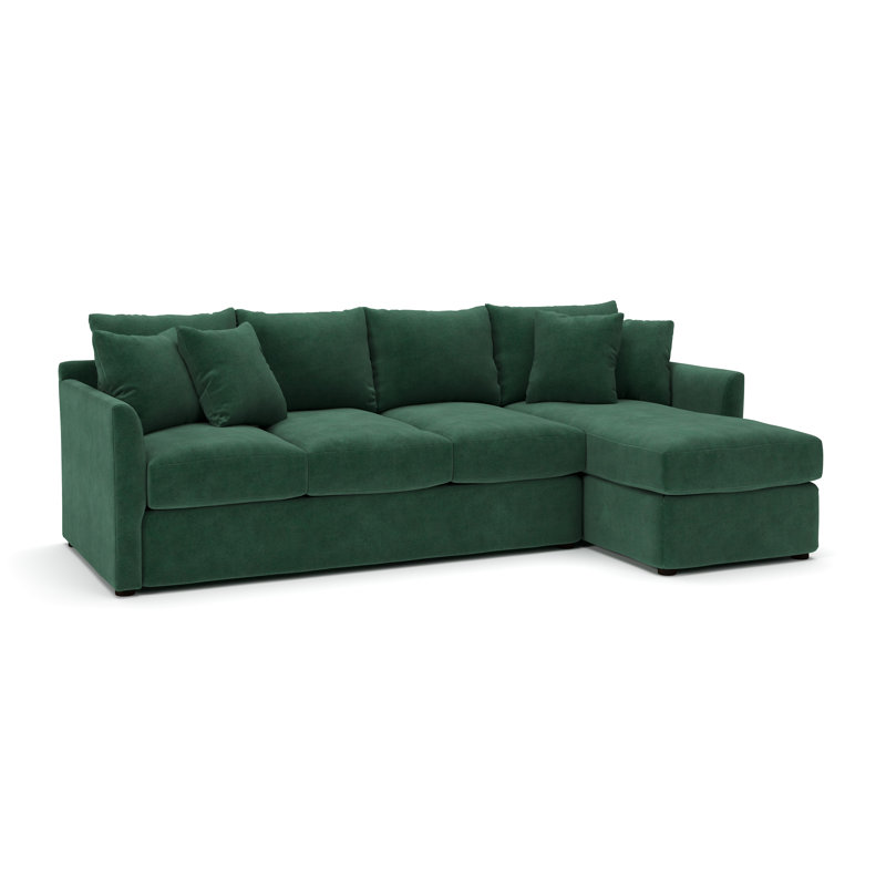 Cecelia Upholstered Sectional, Right Hand Facing, Bella Hunter Performance Velvet